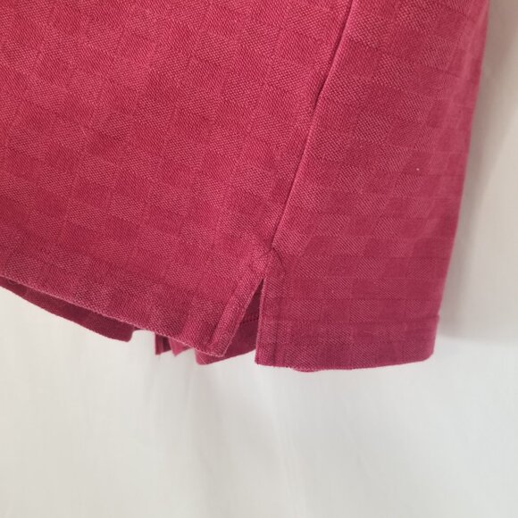 Reebok Golf Mens L Short Sleeve Polo Shirt Solid Maroon Checkered Pattern Logo - Picture 7 of 12
